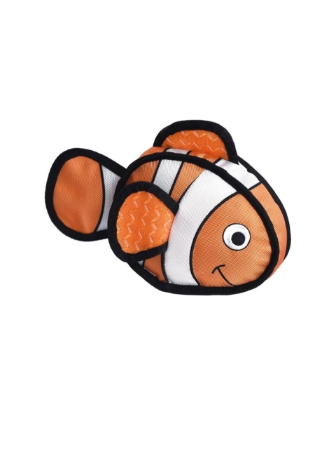 

Heads Up For Tails HUFT Toughies Clownfish Dog Toy Made from Recycled Cot, Orange