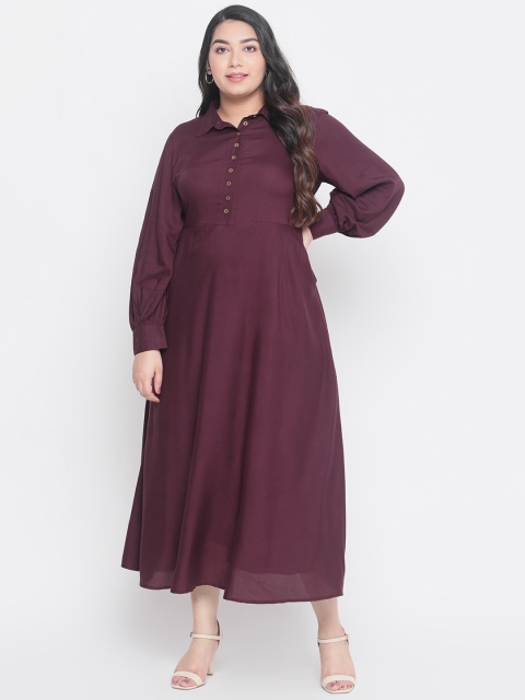 

Amydus Purple Balloon Sleeve Maxi Dress