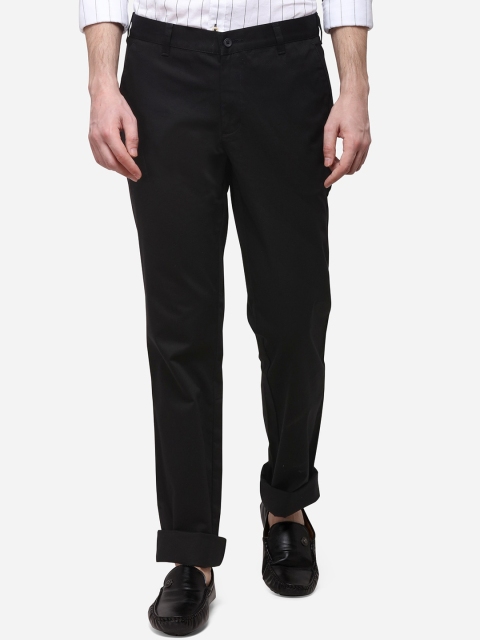 

Greenfibre Men Black Slim Fit Solid Regular Trousers