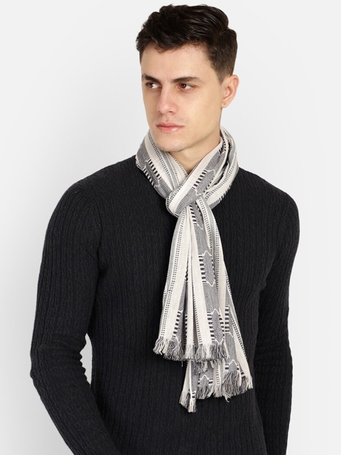 

Anekaant Men White & Navy Blue Striped Stole