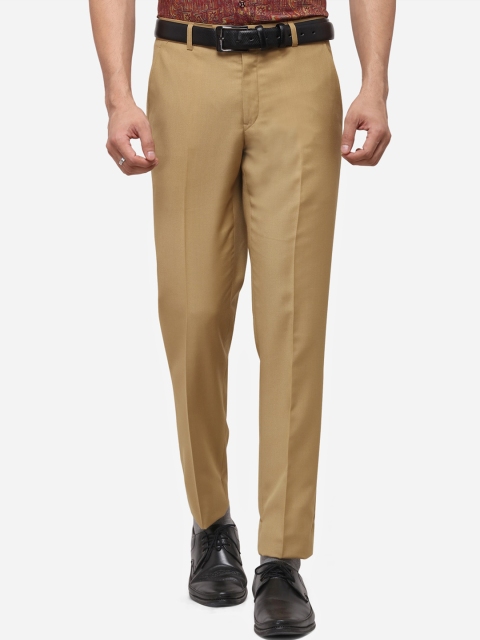 

Greenfibre Men Khaki Skinny Fit Solid Formal Trousers