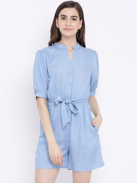 

Oxolloxo Women Blue Solid Basic Jumpsuit