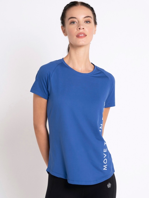 

Cultsport Women Blue Printed Round Neck T-shirt