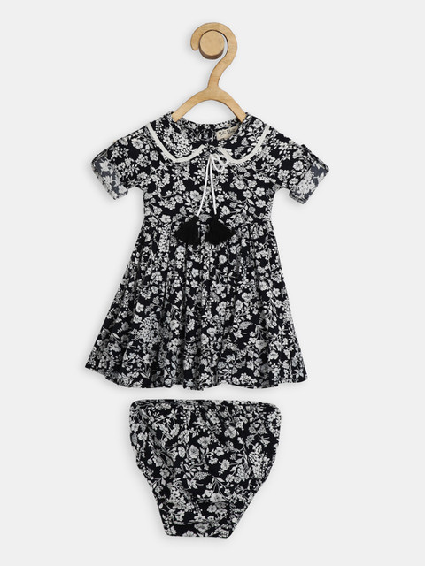 

Bella Moda Girls Black Printed Fit and Flare Dress