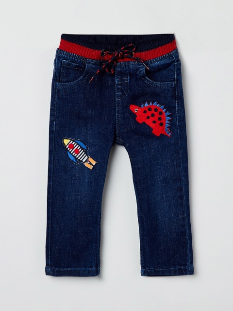 

max Boys Blue Slim Fit Mid-Rise Low Distress Jeans