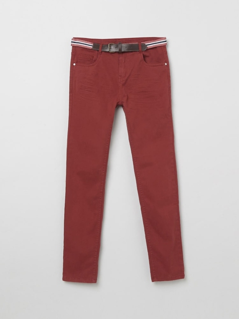 

max Boys Rust Red Regular Fit Mid-Rise Clean Look Jeans