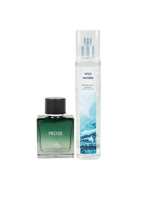 

Ajmal Set of Men Prose EDP & Unisex Wild Waters EDT, Green