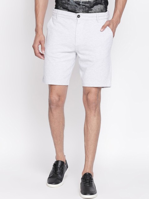 

BYFORD by Pantaloons Men White Solid Slim Fit Regular Shorts