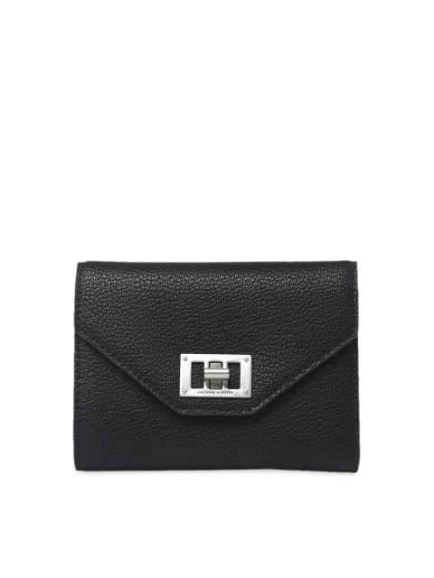 

CHARLES & KEITH Women Black Solid Three Fold Wallet