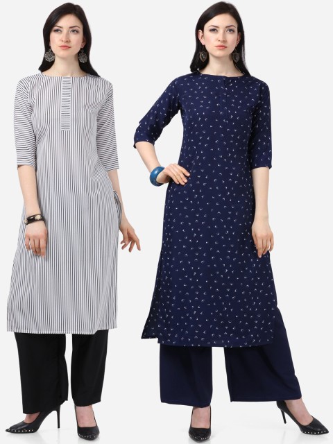 

Silk Bazar Women Pack of 2 Kurta Set, White