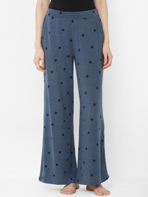

Mystere Paris Women Blue Printed Lounge Pants