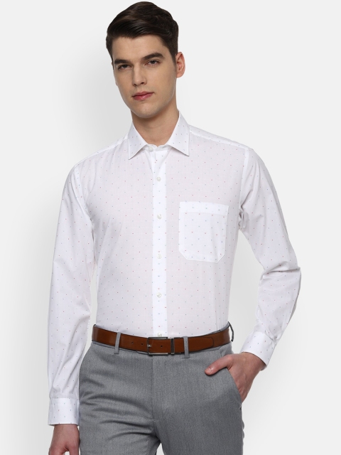 

Louis Philippe Men White Slim Fit Printed Formal Shirt