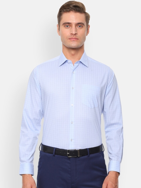 

Van Heusen Men Blue Regular Fit Checked Formal Shirt