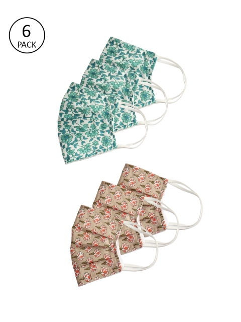 

Bellofox Women 6 Pcs 3-Ply Reusable Outdoor Masks, Green