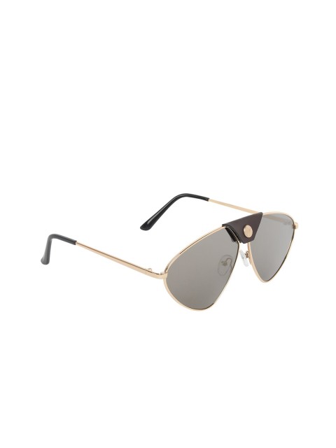 

CRIBA Unisex Aviator Sunglasses LEATHER_NI_SLVR_001, Grey