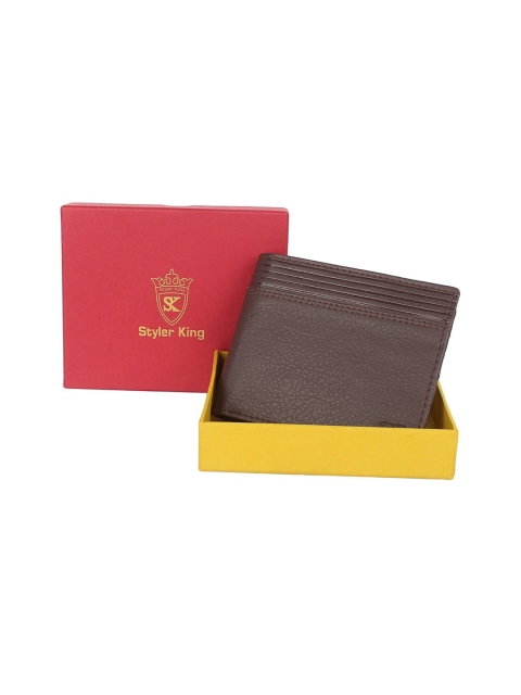 

STYLER KING Men Brown Solid Two Fold Wallet