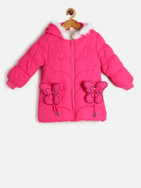 

PASSION PETALS Girls Pink Solid Lightweight Puffer Jacket