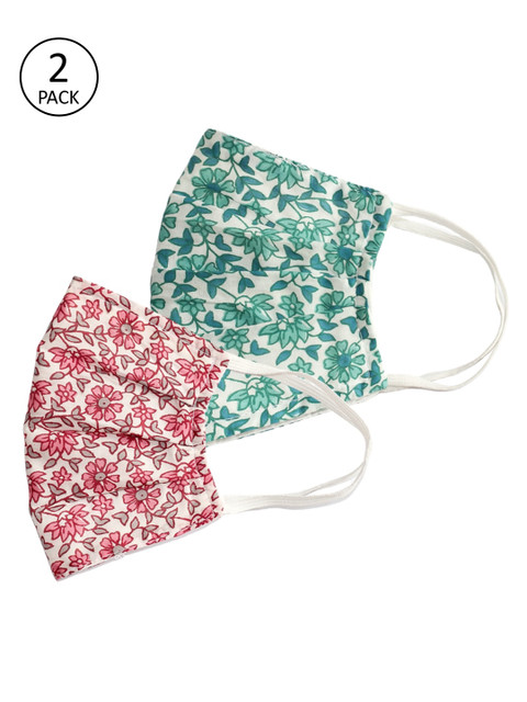 

Bellofox Women Pack of 2 Reusable 3-Layers Cloth Mask, Green
