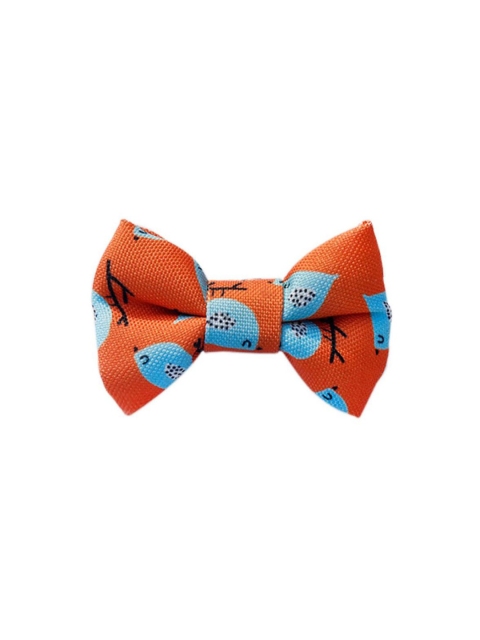 

Heads Up For Tails Orange Printed Cat Bow Tie