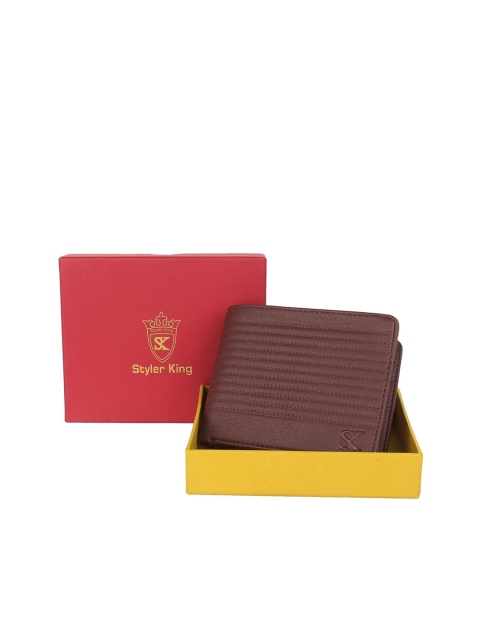 

STYLER KING Men Brown Solid Two Fold Wallet