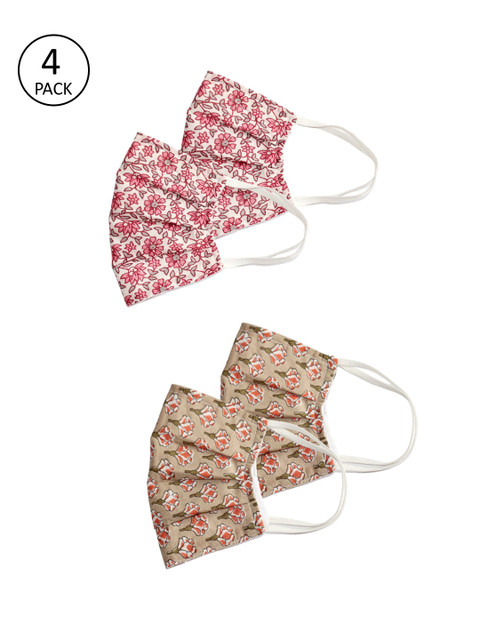 

Bellofox Women 4 Pcs 3-Ply Reusable Outdoor Masks, Pink