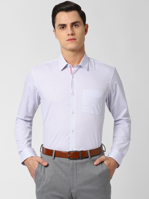 

Peter England Men Blue & Red Slim Fit Printed Formal Shirt