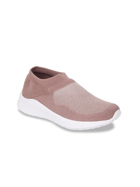 

Truffle Collection Women Peach-Coloured Woven Design Slip-On Sneakers