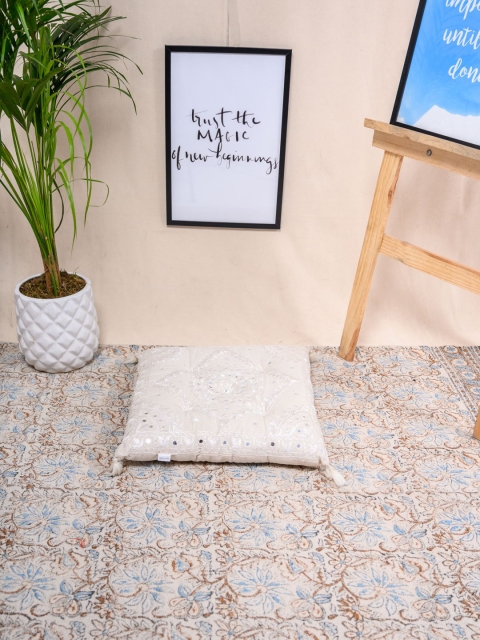 

Tistabene White & Grey Albugineous Square Floor Cushion