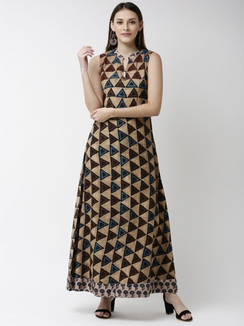 

Soch Women Beige Embroidered Ethnic Maxi Dress
