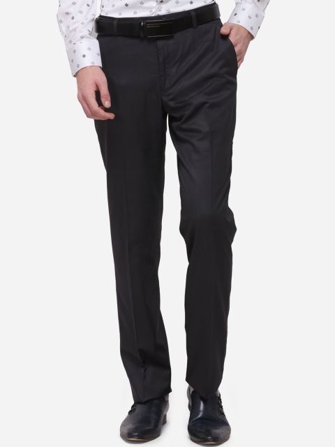 

Greenfibre Men Grey Regular Fit Solid Formal Trousers