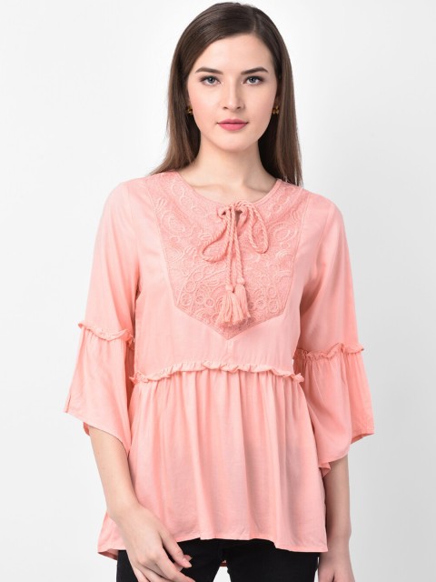 

Latin Quarters Pink Solid Tunic