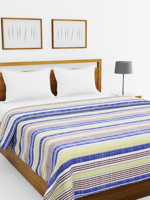

BIANCA Multicoloured Striped AC Room 150 GSM Double Bed Comforter, Multi