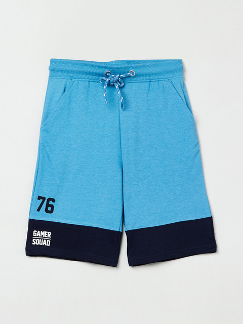 

max Boys Blue Solid Regular Fit Regular Shorts