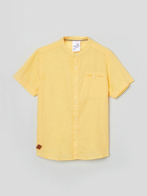 

max Boys Yellow Regular Fit Solid Casual Shirt