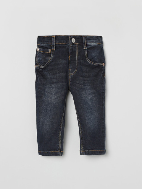 

max Boys Navy Blue Slim Fit Mid-Rise Clean Look Jeans