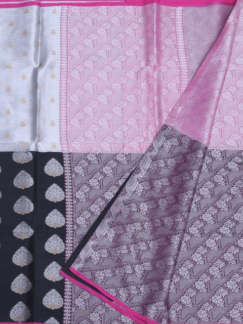 

Pothys Silver-Toned & Beige Tissue Woven Design Saree