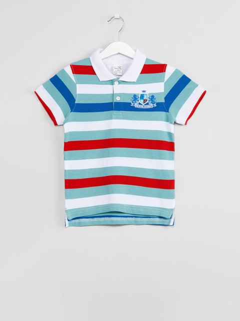 

max Boys Multicoloured Striped Polo Collar T-shirt, Multi