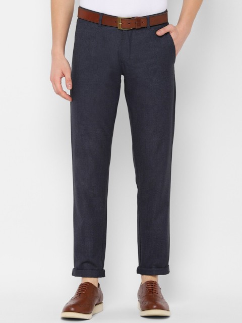

Allen Solly Men Navy Blue Slim Fit Self Design Regular Trousers