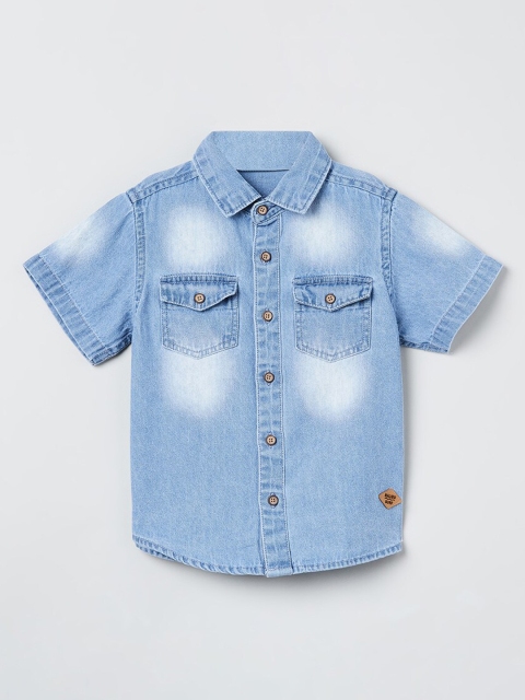 

max Boys Blue Faded Casual Shirt