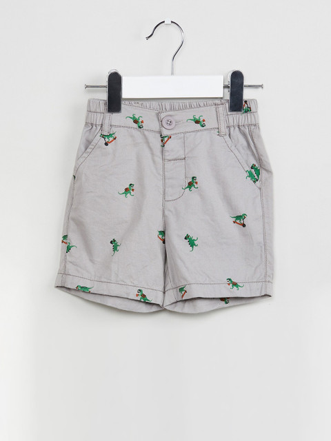

max Boys Grey Printed Regular Fit Shorts