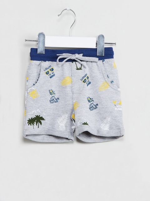 

max Boys Grey Printed Regular Fit Regular Shorts