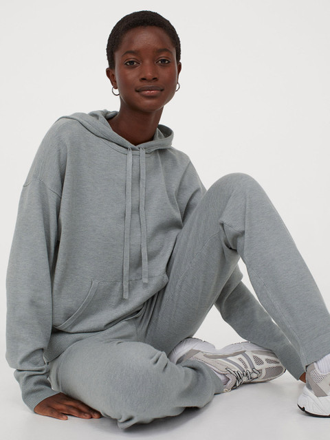 

H&M Women Blue Solid Wool-Blend Hoodie