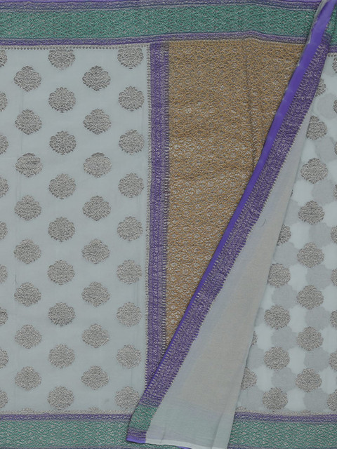 

Pothys Grey & Beige Pure Georgette Printed Saree