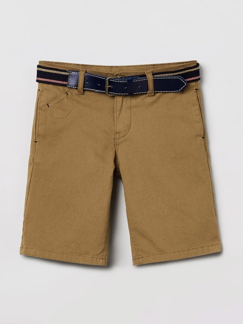 

max Boys Camel Brown Solid Regular Shorts