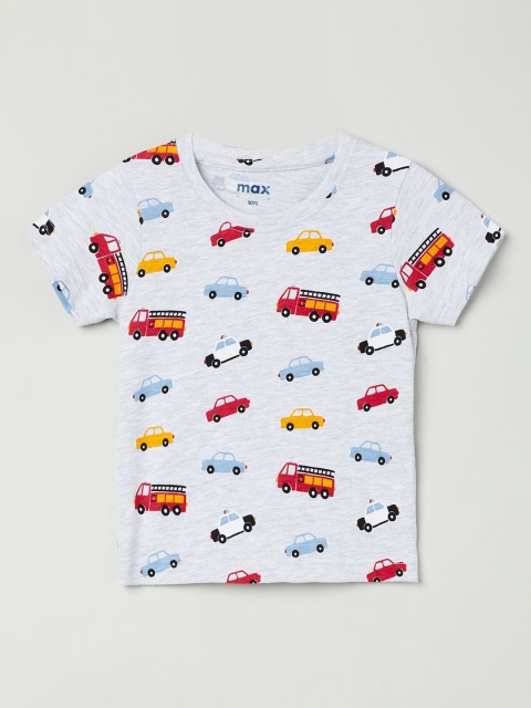 

max Boys Multicoloured Printed Round Neck T-shirt, Multi