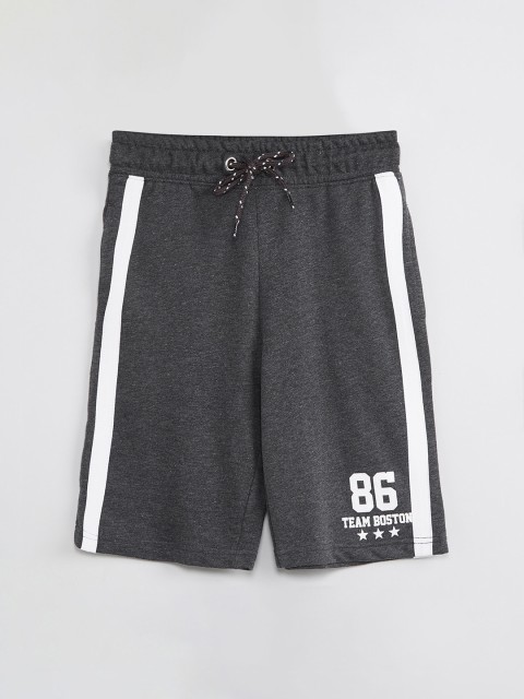 

max Boys Charcoal Grey Solid Regular Fit Shorts
