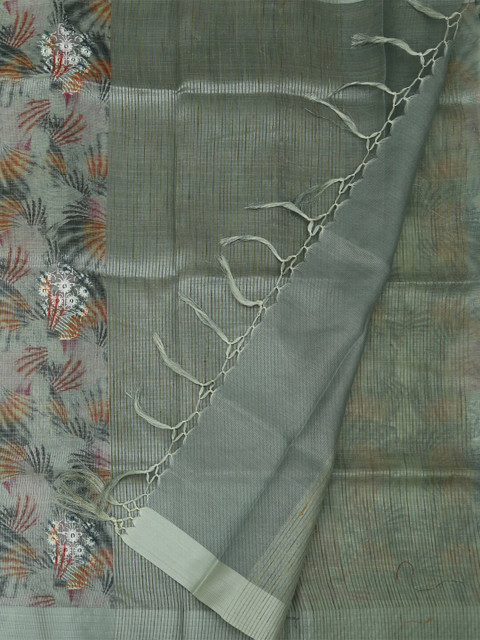 

Pothys Grey Woven Design Tissue Saree