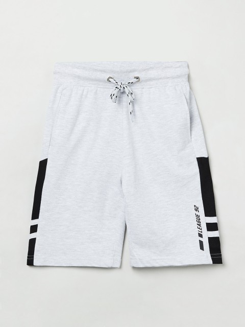 

max Boys Grey Melange Solid Regular Shorts