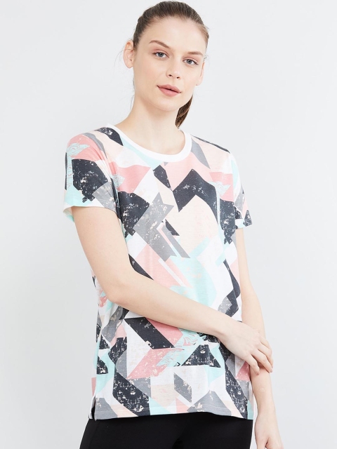 

max Women Multicolored Printed Round Neck T-shirt, Multi
