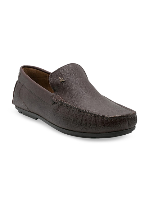 

KETHINI Men Coffee Brown Solid Leather Formal Loafers